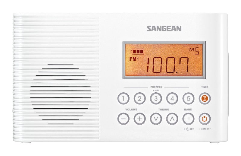 SANGEAN راديو شاور سانجيان H201 AM/FM مقاوم للماء، راديو تنبيه الطقس، أبيض - Image 2